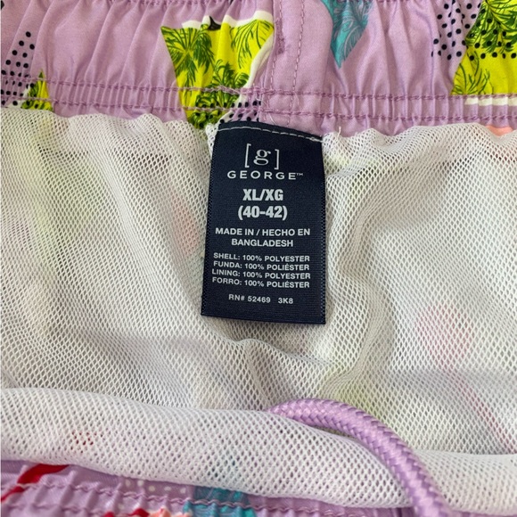 George Flamingo Swim Trunks, Purple Flamingo Print, XL, Like New - Picture 8 of 8